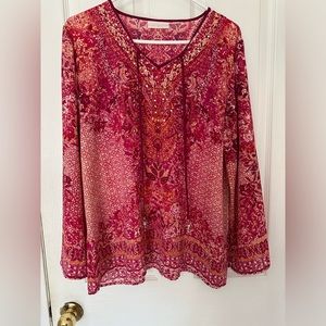 Woman’s Belle Kim Gravel beautiful blouse size large. EUC